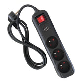 Podaljšek s 3 vtičnicami in 2 USB vhodoma